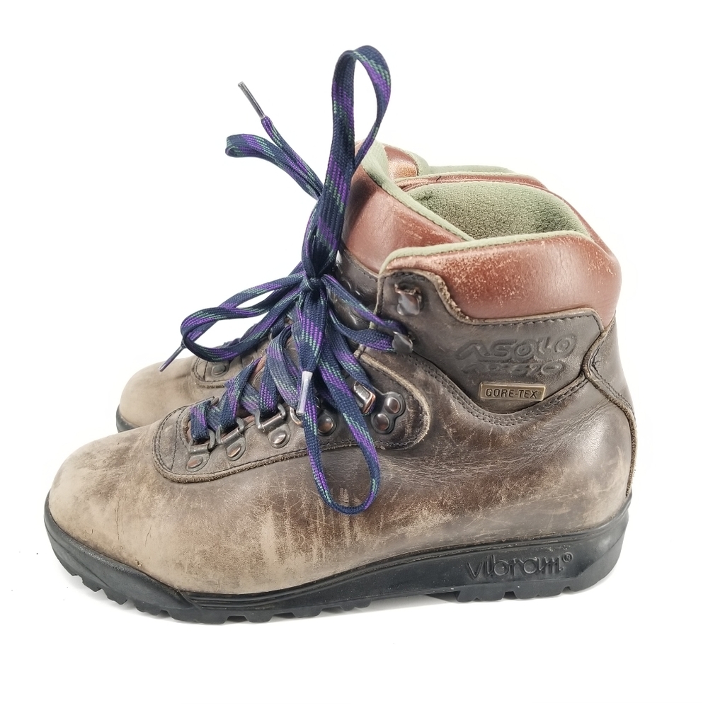 B1 Asolo Gore-Tex AFX 520 Brown Leather Vibram Sole Hiking Boot Women Size 7